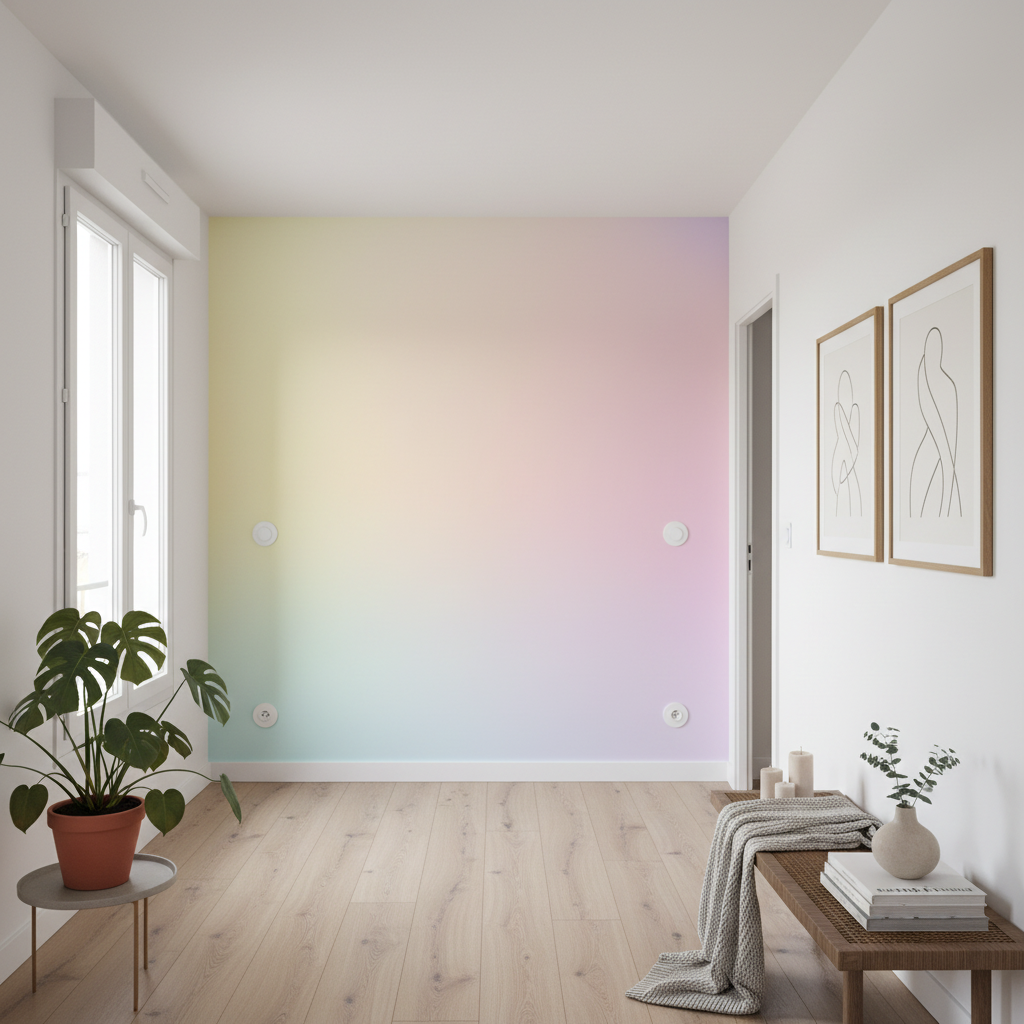 Arrière-plan doux aux teintes pastel avec des dégradés subtils, évoquant une atmosphère calme et apaisante.