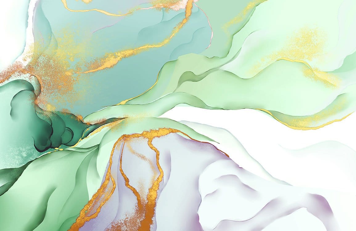 Papier peint effet marbre vert - Fresque murale - Le meilleur Papier peint panoramique Sur mesure