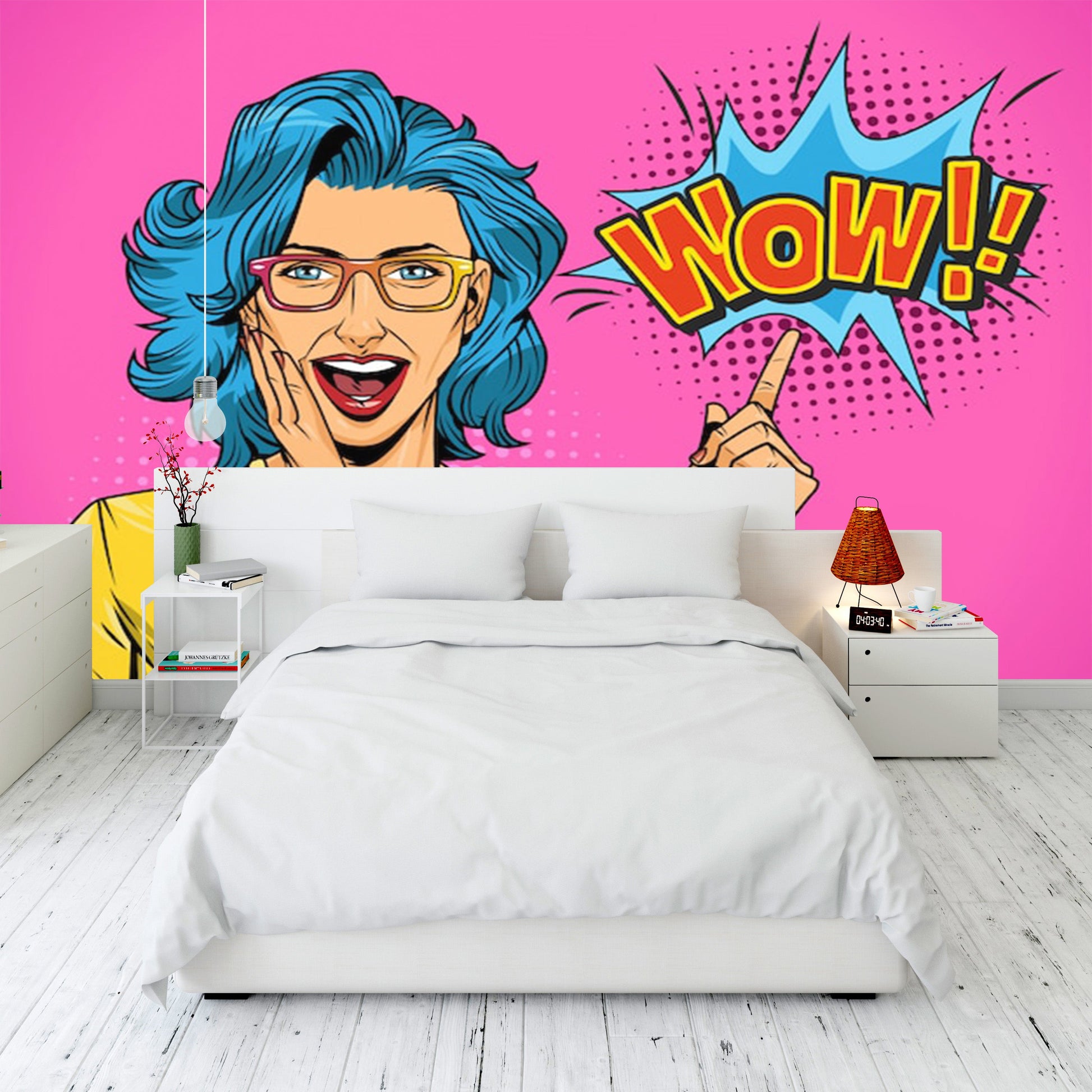 Papier Peint Fille Étonnée en Comic - Déco Vibrante Pop Art - Le meilleur Papier peint panoramique Sur mesure