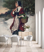 Papier peint fresque Noël du Matin magie hivernale pour votre intérieur - Vignette | Mr Papier Peint