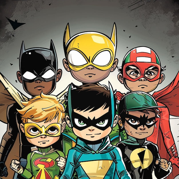 Masque de Batman avec lentilles jaunes sur papier peint Mini-Héros panoramique