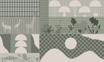 Éclat Bauhaus en Vert Papier Peint Moderne Géométrique - Vignette | Mr Papier Peint