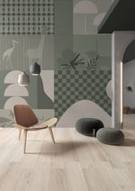 Éclat Bauhaus en Vert Papier Peint Moderne Géométrique - Vignette | Mr Papier Peint