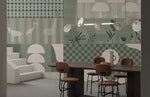 Éclat Bauhaus en Vert Papier Peint Moderne Géométrique - Vignette | Mr Papier Peint