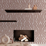Papier peint moderne géométrique Bauhaus rose et blanc captivant - Vignette | Mr Papier Peint