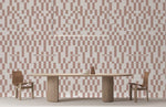Papier peint moderne géométrique Bauhaus rose et blanc captivant - Vignette | Mr Papier Peint