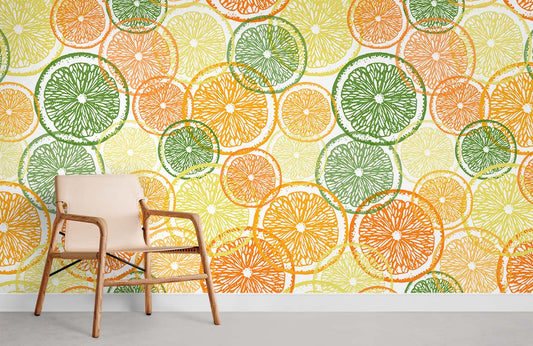 Papier peint motif bonbons gelée orange - Le meilleur Papier peint panoramique Sur mesure