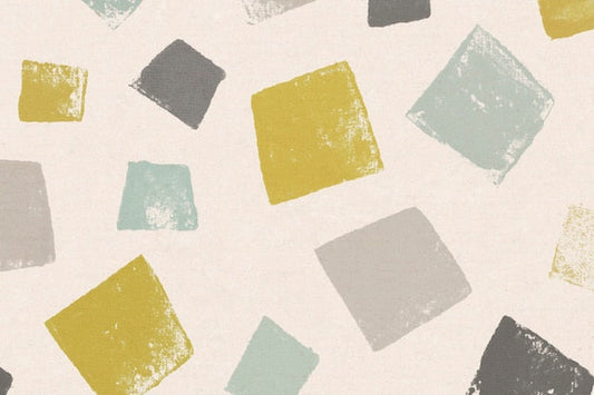 Papier peint géométriques multicolores avec carrés abstraits pour revêtements muraux