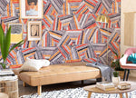 Papier peint mural broderie géométrique élégance et art contemporain - Vignette | Mr Papier Peint