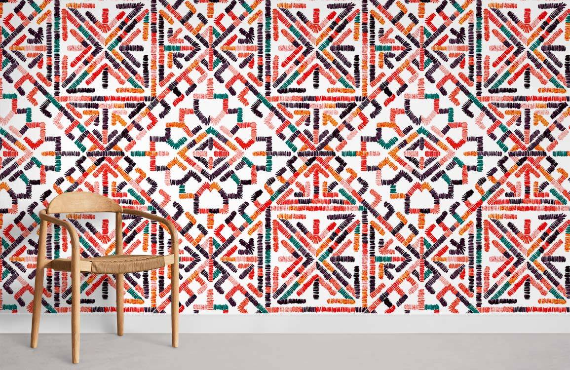 Papier peint mural à broderies répétées - Le meilleur Papier peint panoramique Sur mesure