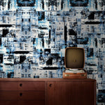 Élégance Moderne avec Papier Peint Mural à Carreaux Noirs et Bleus - Vignette | Mr Papier Peint