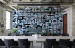 Élégance Moderne avec Papier Peint Mural à Carreaux Noirs et Bleus - Vignette | Mr Papier Peint