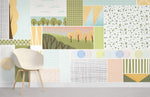 Papier peint mural à combinaison géométrique œuvre d’art moderne - Vignette | Mr Papier Peint