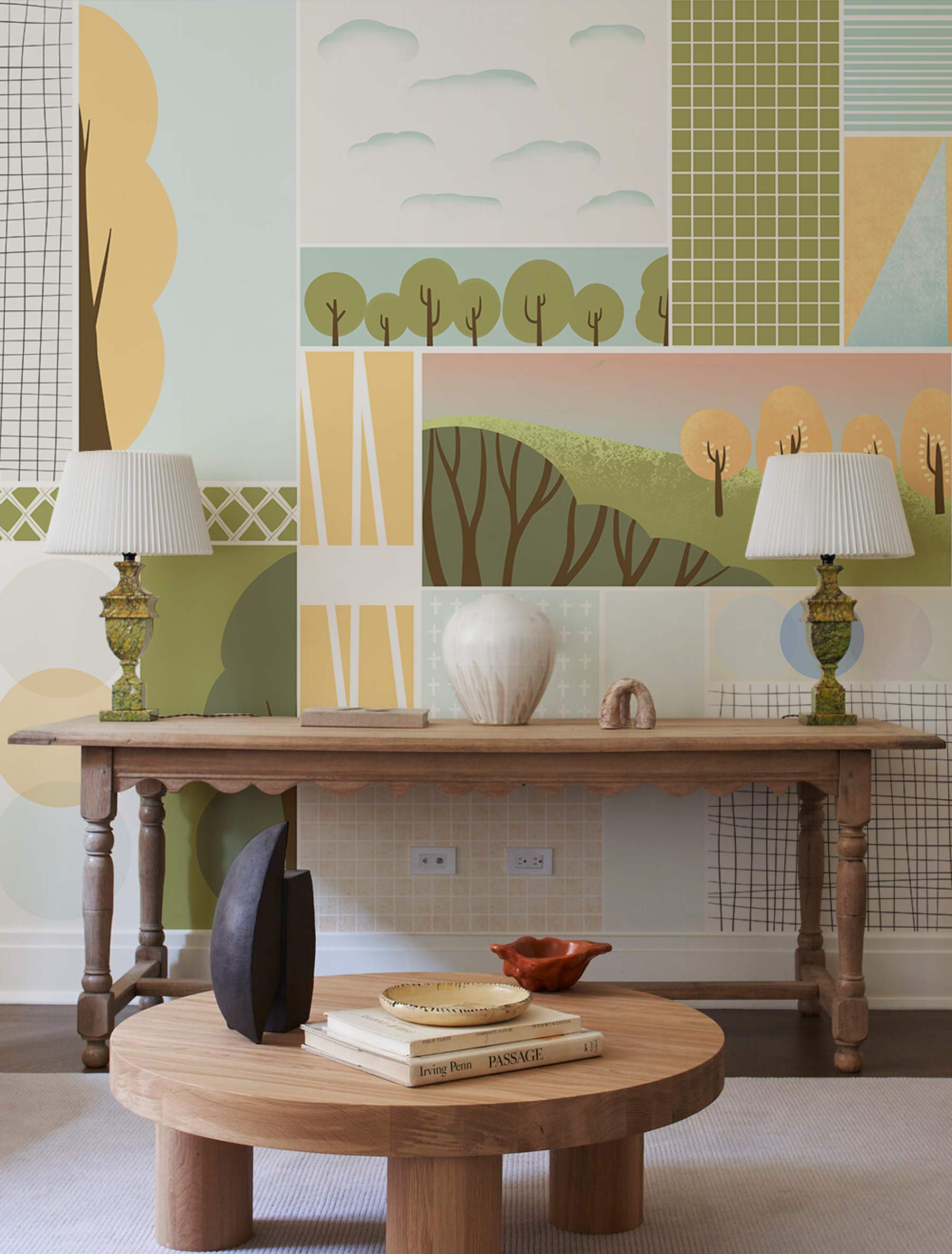 Papier Peint Mural à Combinaison Géométrique - Le meilleur Papier peint panoramique Sur mesure