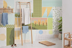 Papier peint mural à combinaison géométrique œuvre d’art moderne - Vignette | Mr Papier Peint