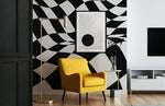 Papier peint mural damier ondulé éclat jaune et élégance moderne - Vignette | Mr Papier Peint