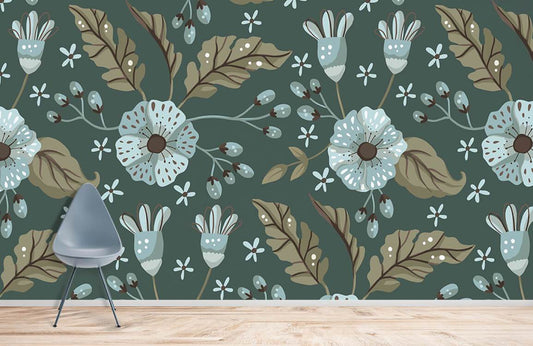 Papier Peint Mural à la Trompette Bleue - Le meilleur Papier peint panoramique Sur mesure