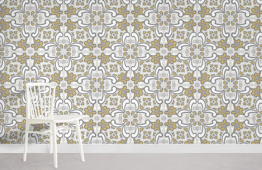 Papier peint mural à motif damassé - Le meilleur Papier peint panoramique Sur mesure
