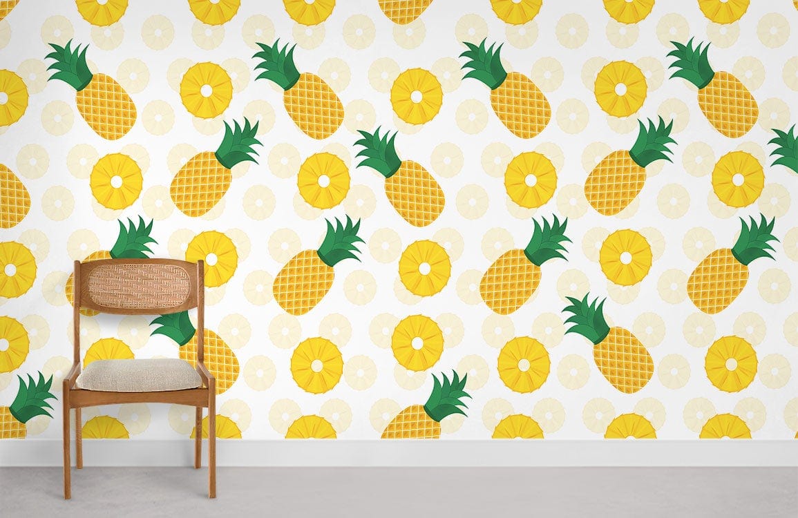 Papier peint mural à motif d’ananas - Le meilleur Papier peint panoramique Sur mesure