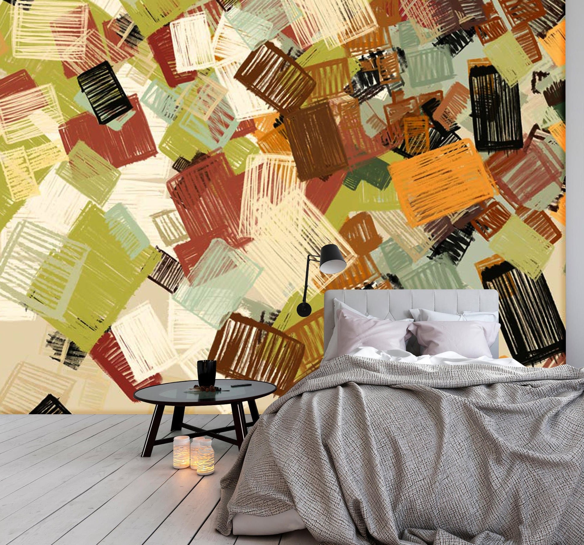 Papier Peint Mural à Motif de Blocs de Mailles - Le meilleur Papier peint panoramique Sur mesure