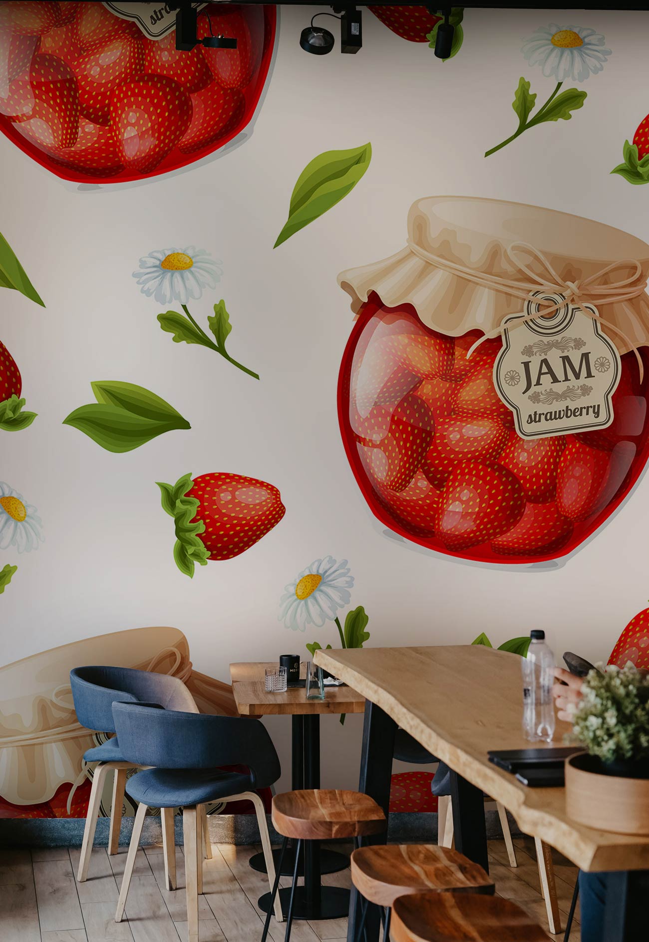 Papier peint mural à motif de confiture de fraise - Le meilleur Papier peint panoramique Sur mesure