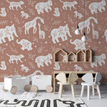 Papier peint mural à motif de feuilles et animaux - Vignette | Mr Papier Peint