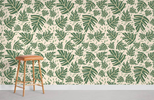 Papier peint mural à motif de feuilles de Monstera - Le meilleur Papier peint panoramique Sur mesure