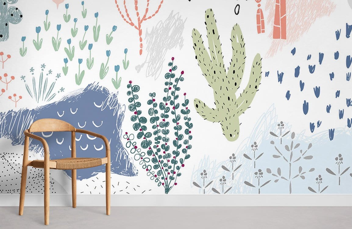 Papier peint mural à motif de plantes - Le meilleur Papier peint panoramique Sur mesure