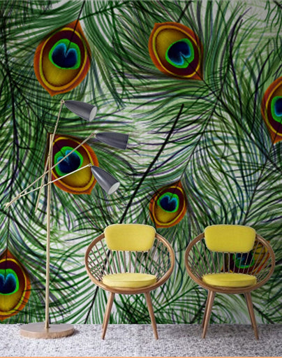 Papier Peint Panoramique Harmonie dans le Bois des Paons