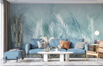Papier peint mural à motif de plumes turquoises oasis de sérénité - Vignette | Mr Papier Peint