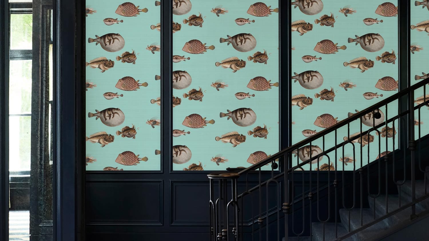 Papier peint mural à motif de poissons mixtes - Le meilleur Papier peint panoramique Sur mesure