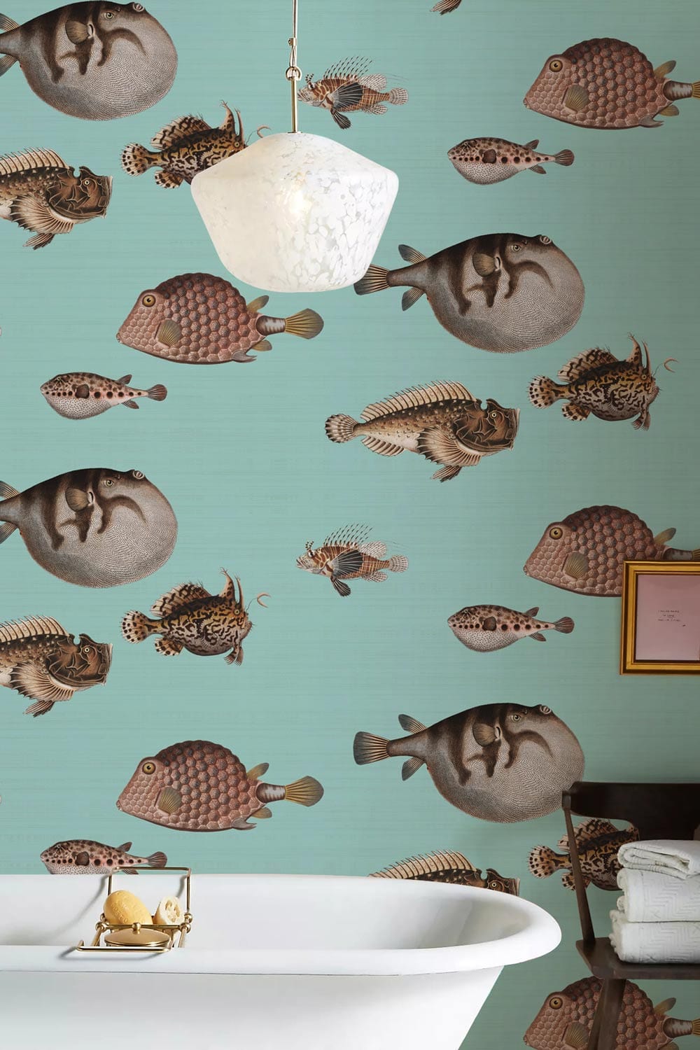 Papier peint mural à motif de poissons mixtes - Le meilleur Papier peint panoramique Sur mesure