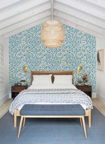 Papier peint mural à motif floral bleu - Vignette | Mr Papier Peint