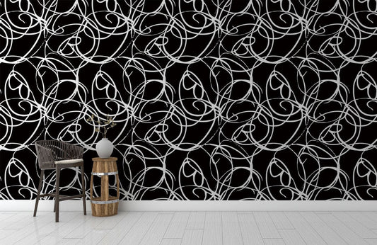 Papier peint mural à motif floral élégant et tourbillonnant - Le meilleur Papier peint panoramique Sur mesure