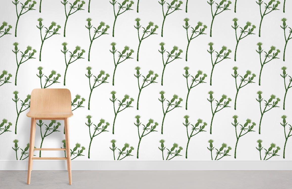 Papier peint mural à motif floral vert - Le meilleur Papier peint panoramique Sur mesure