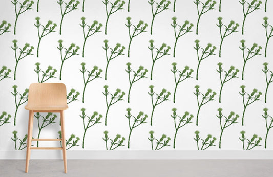 Papier peint mural à motif floral vert - Le meilleur Papier peint panoramique Sur mesure