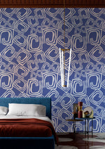 Papier peint mural à motif géométrique bleu abstrait - Vignette | Mr Papier Peint