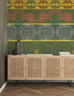 Papier peint mural à motif vert traditionnel - Vignette | Mr Papier Peint