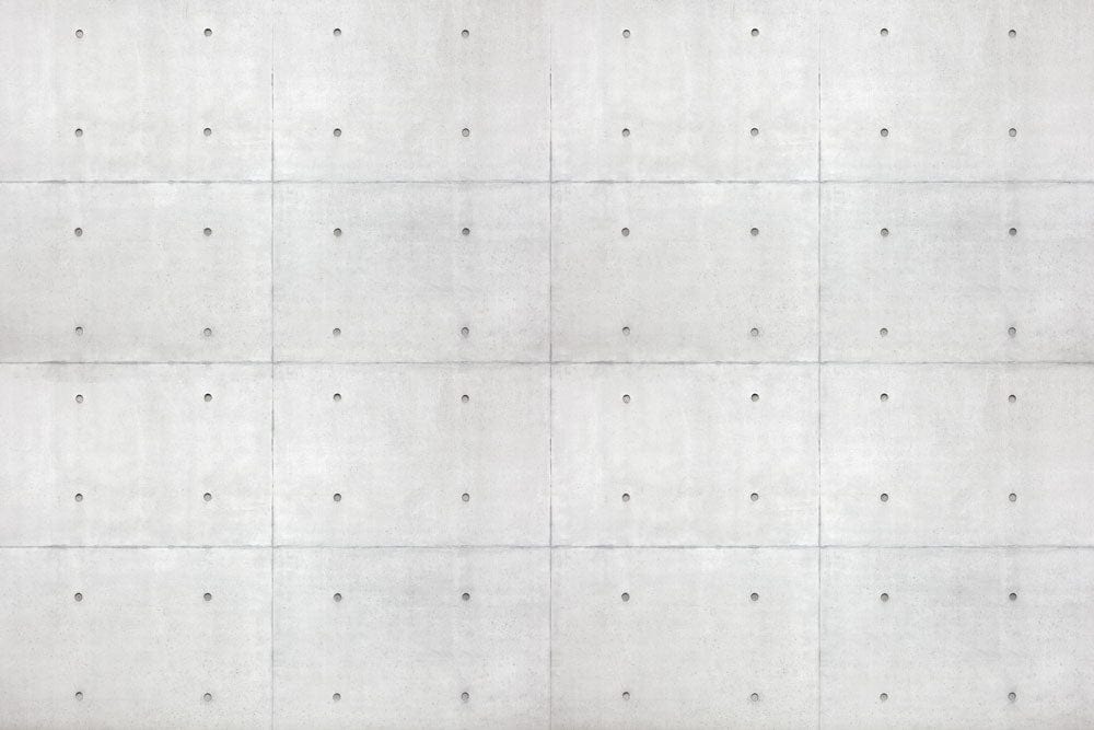 Papier peint mural avec motif de mur en béton, grille et trous de boulon