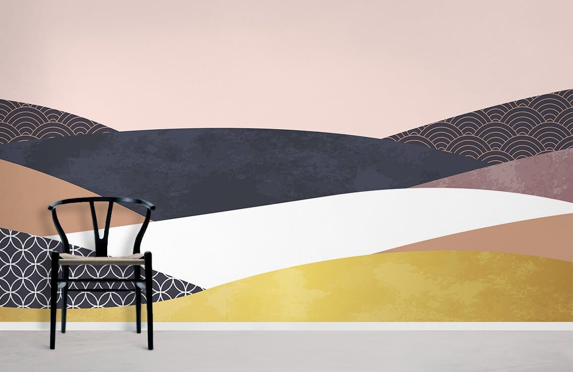 Papier peint mural à motifs de vagues superposées - Le meilleur Papier peint panoramique Sur mesure