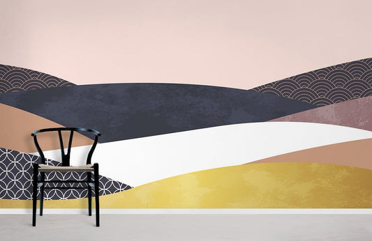Papier peint mural à motifs de vagues superposées - Le meilleur Papier peint panoramique Sur mesure