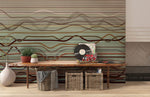 Papier peint mural aux motifs d’ondes ombrées évasion sereine - Vignette | Mr Papier Peint