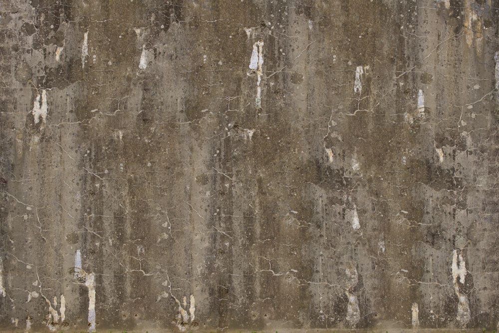 Papier peint mural à motifs sombres mouchetés sur mur en béton texturé et fissuré