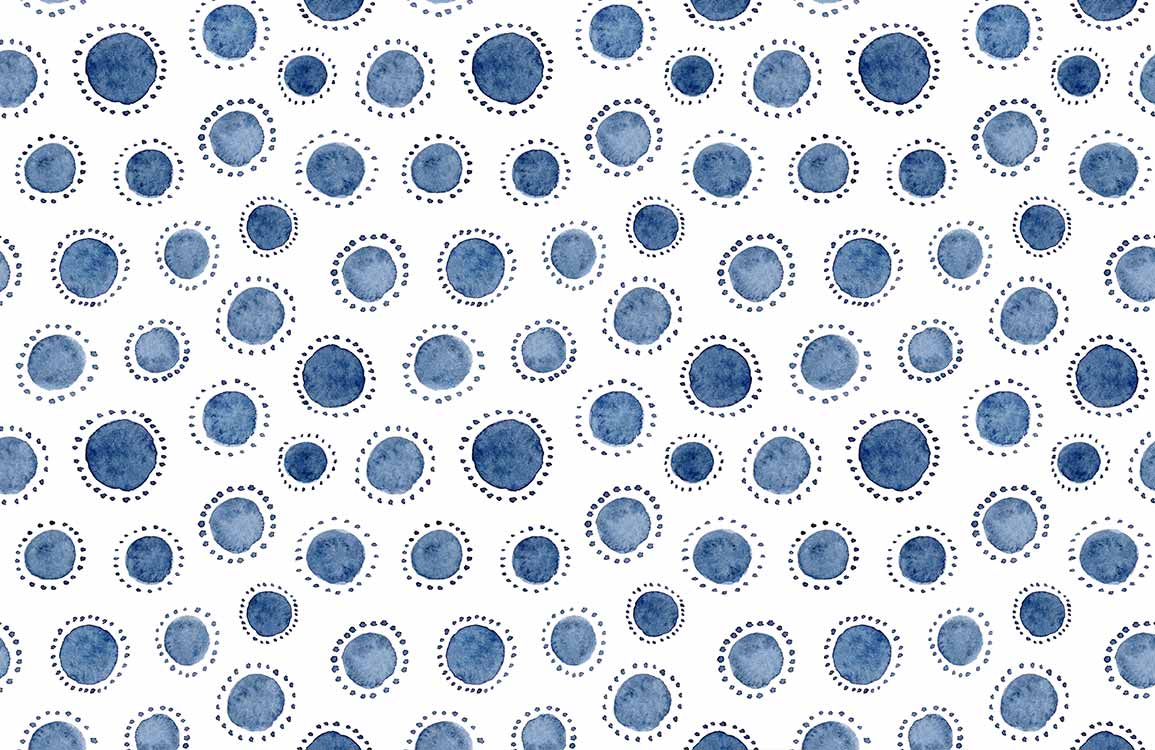 Papier peint mural à pois indigo - Le meilleur Papier peint panoramique Sur mesure