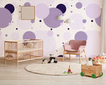 Élégance épurée avec papier peint mural à pois violets - Vignette | Mr Papier Peint