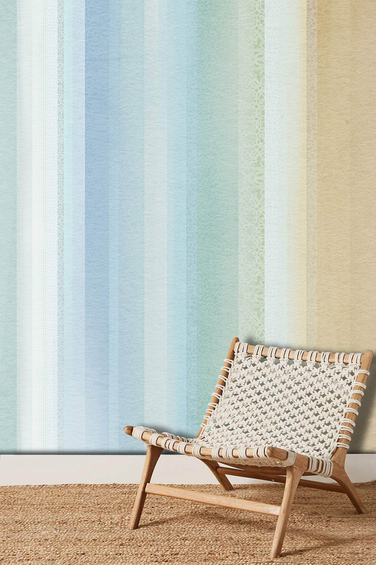 Papier Peint Mural à Rayures Vert Ombre - Le meilleur Papier peint panoramique Sur mesure