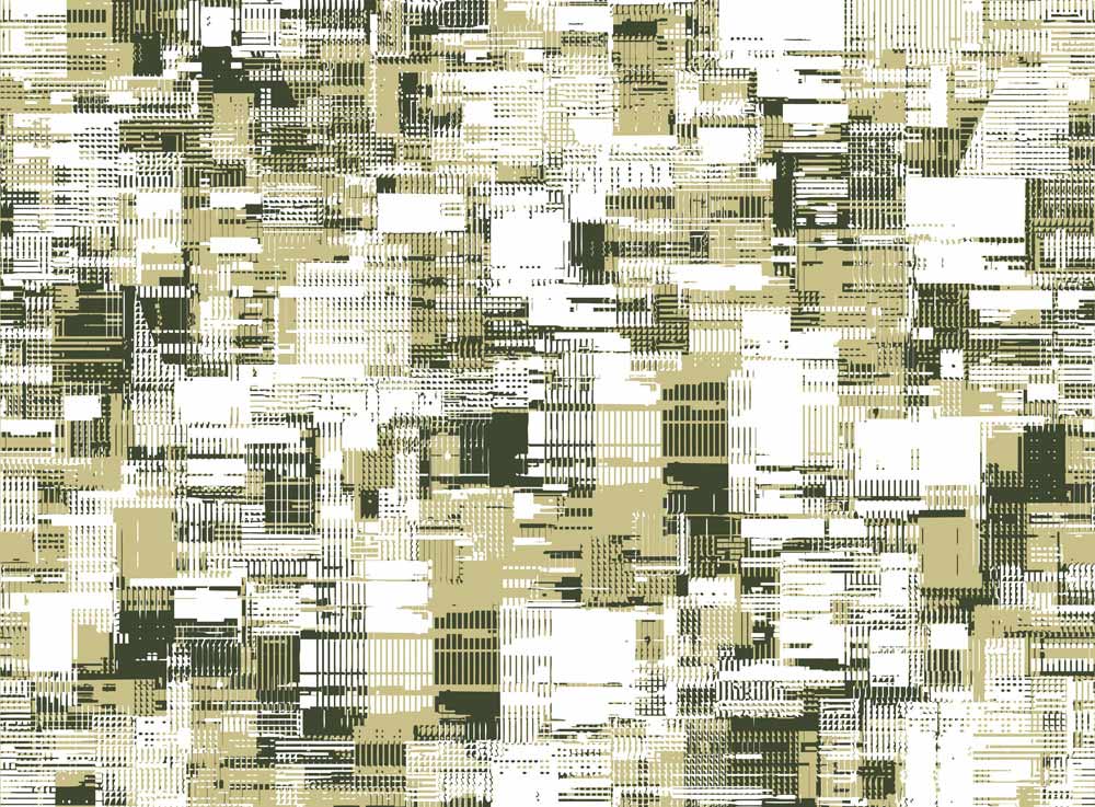 Papier peint mural avec texture de distorsion et motif camouflage digital abstrait