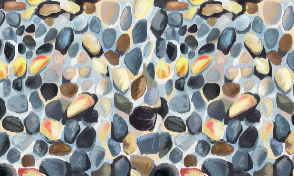 Roches colorées et lisses pour peinture murale abstraite aquarelle, mural abstrait aquarelle