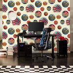 Mural Abstrait Cercles Danse Moderne de Papier Peint Mural - Vignette | Mr Papier Peint