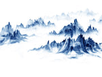 Papier peint mural abstrait Montagnes Bleues pour chambre sereine - Vignette | Mr Papier Peint